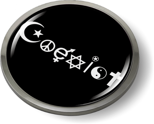 Coexist Black 3D Domed Emblem